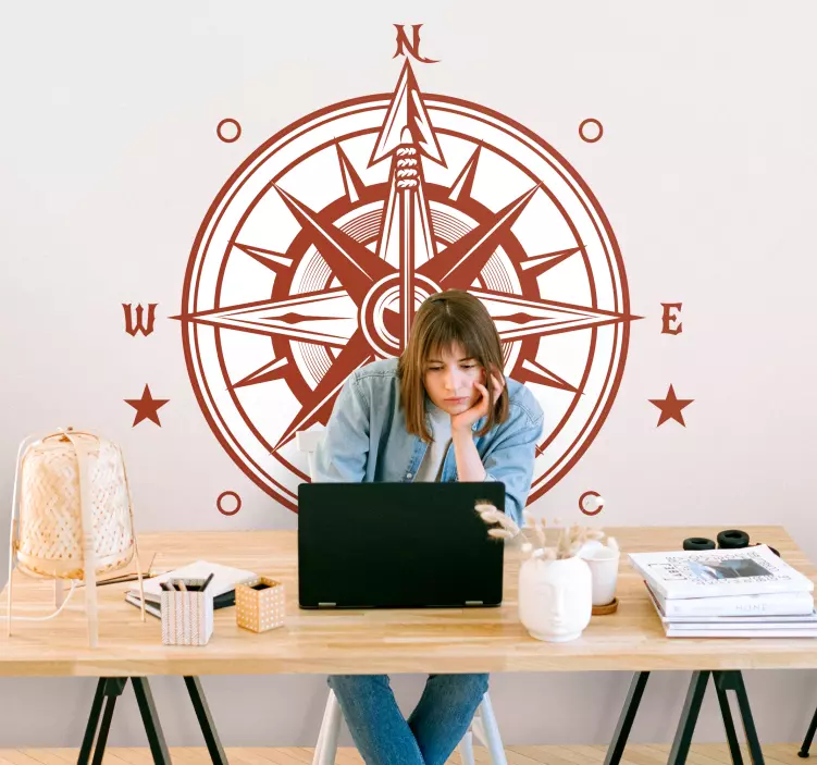 Wandtattoo Welt nautischen richtung kompass - TenStickers