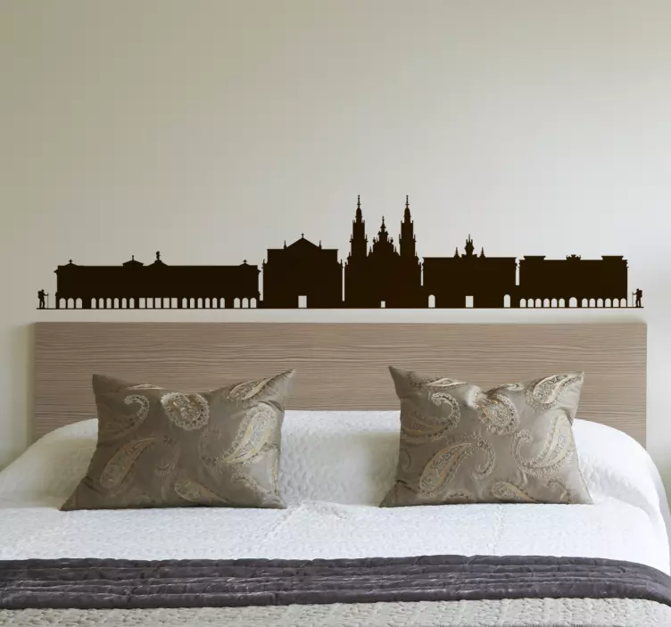Wandtattoo Welt urbane skyline-silhouette - TenStickers