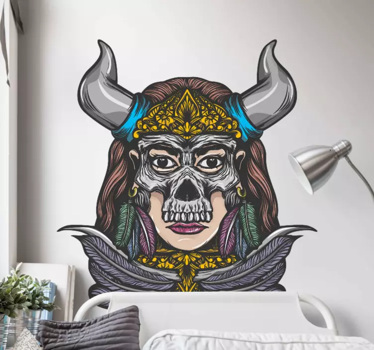 Wandtattoo Welt wikinger-totenkopf-charakter - TenStickers