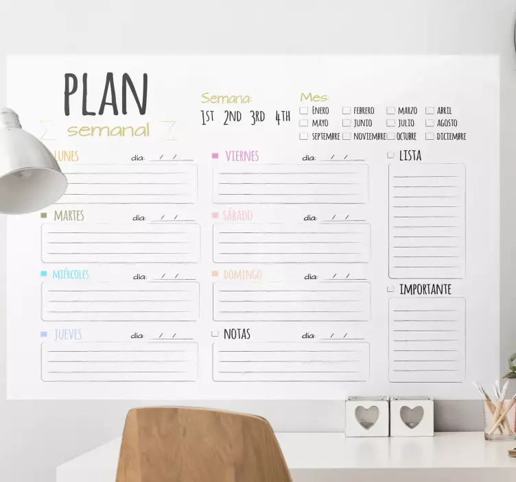 Wandtattoo welt wochenplaner - TenStickers