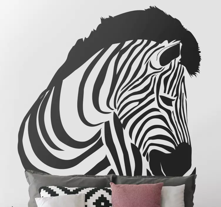 Wandtattoo Welt zebra-silhouette-porträt - TenStickers
