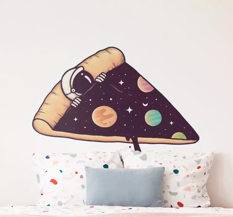 Wandtattoo Weltall astronauten-pizzastück - TenStickers