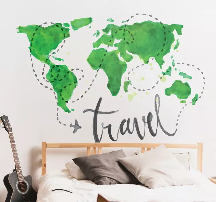 Wandtattoo Weltkarte Travel - TenStickers