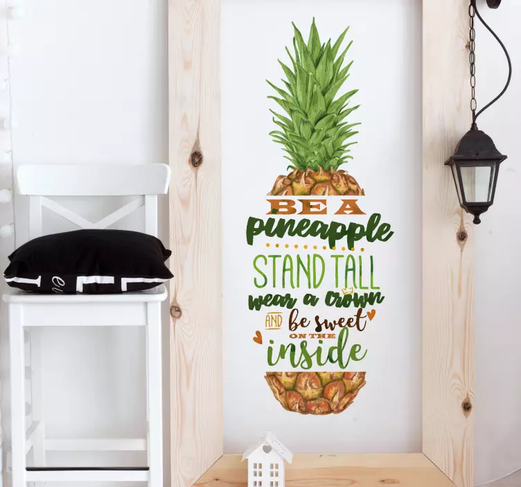 Wandtattoo Wohnzimmer Ananas Englischer Spruch - TenStickers