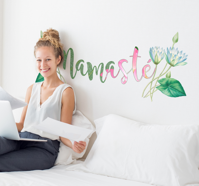 Namaste Begrüßung Blume Wandtattoo Schlafzimmer - TenStickers