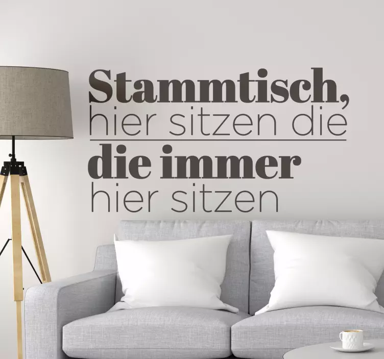 Wandtattoo Wohnzimmer Stammtisch Text - TenStickers