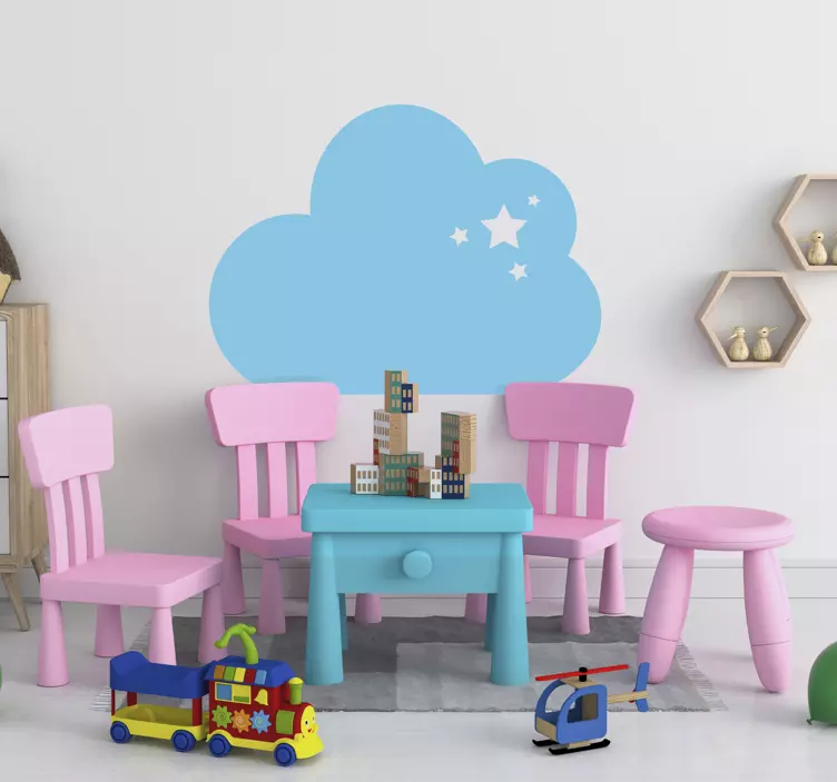 Wandtattoo Wolke mit Sternen - TenStickers