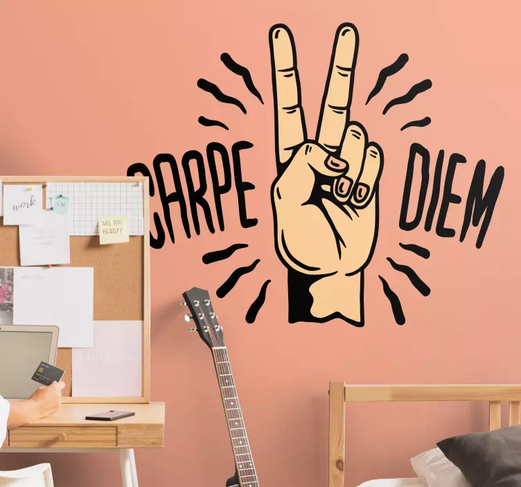 Wandtattoo Zitat handsymbol frieden - TenStickers