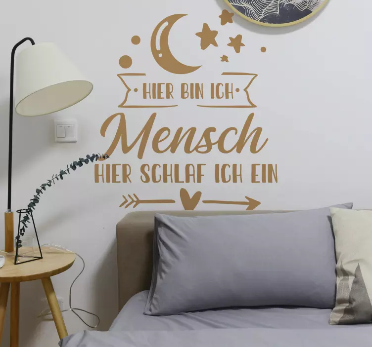 Wandtattoo Zitat Hier bin ich Mensch - TenStickers