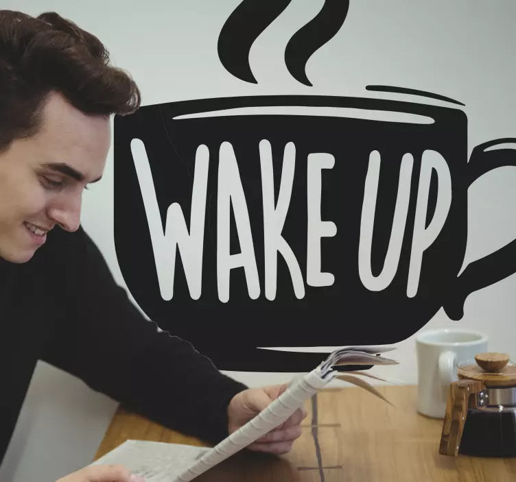 Wandtattoo Zitat kaffeemotivationszitat - TenStickers