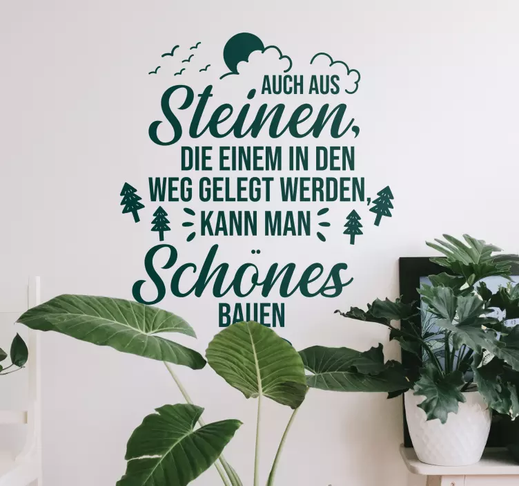 Wandtattoo Zitat Steine im Weg - TenStickers