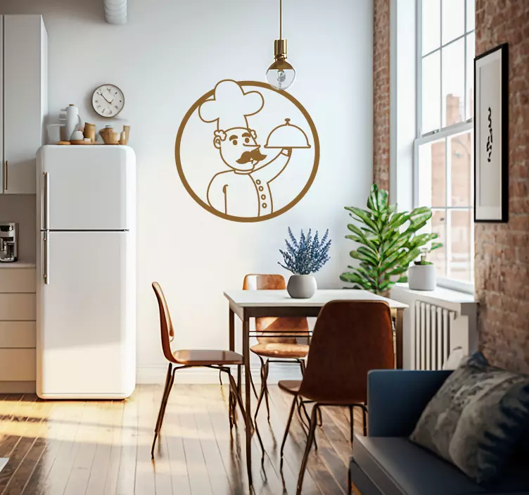 Wandtattoo Küchenchef Zeichnung - TenStickers