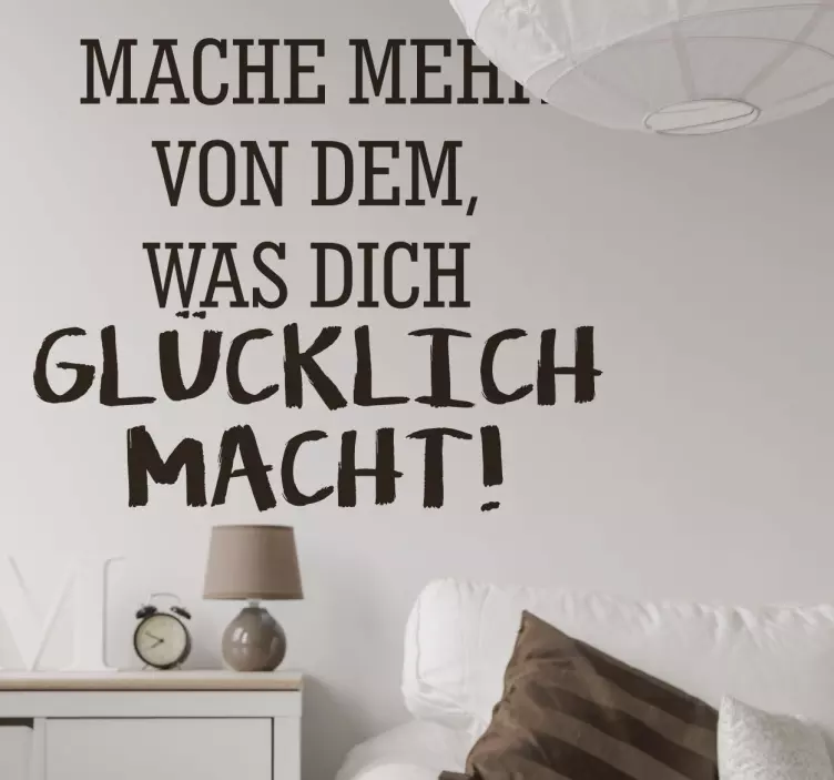Was dich glücklich macht Wandtattoo Wohnzimmer - TenStickers