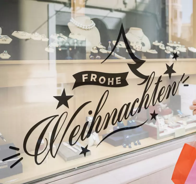 Schaufensteraufkleber Weihnachten eleganter Text - TenStickers