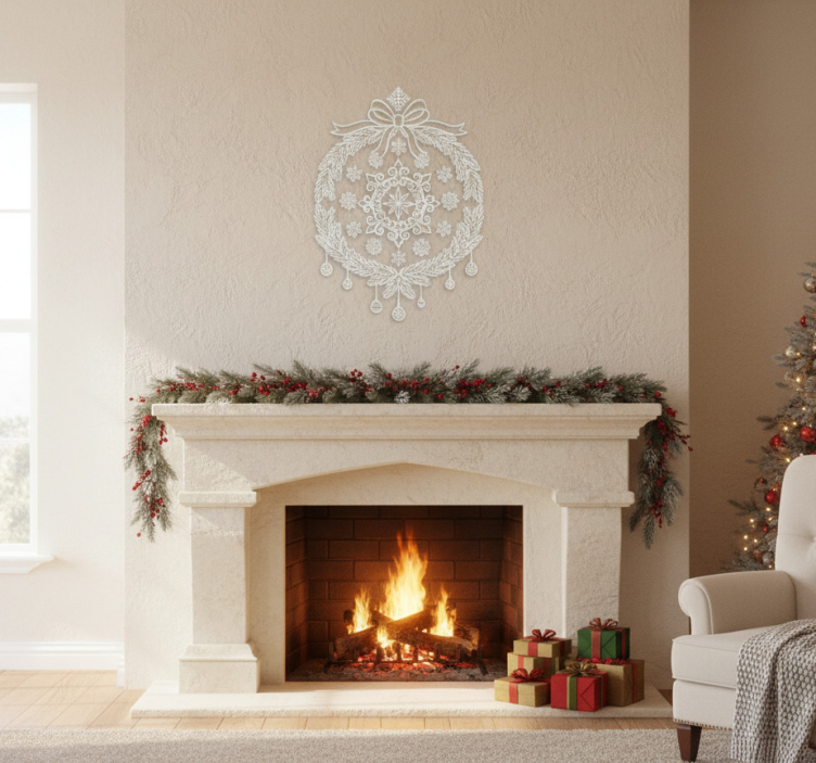 Weihnachtsaufkleber fensterdekoration weiß - TenStickers