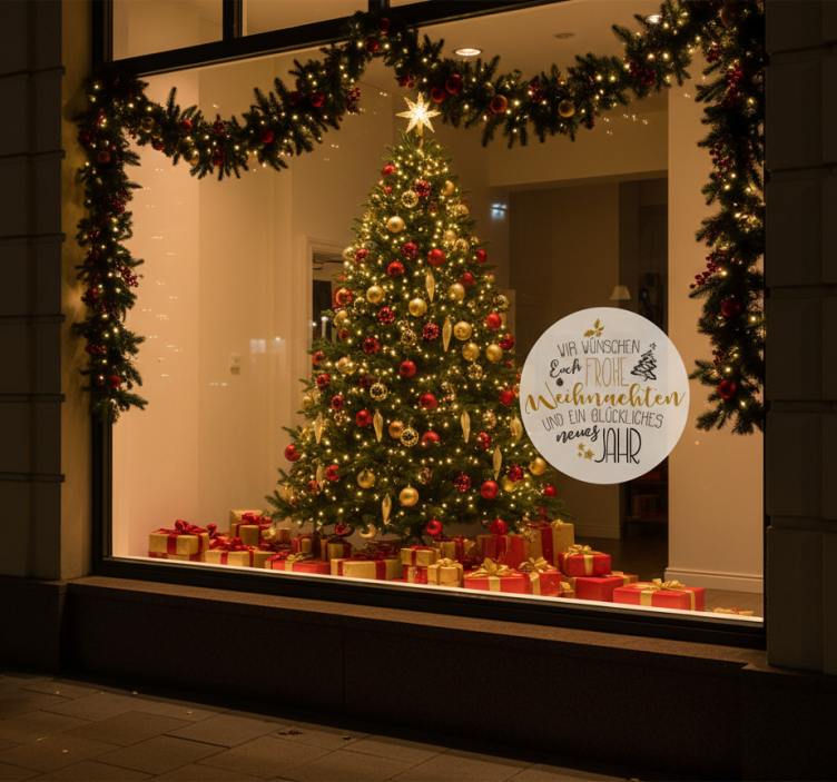 Weihnachtsaufkleber mit weihnachts- und neujahrsgrüßen - TenStickers