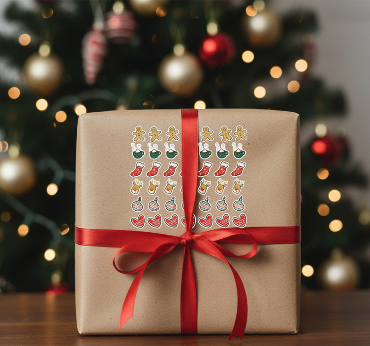 Weihnachtsaufkleber set mit festlichen motiven - TenStickers