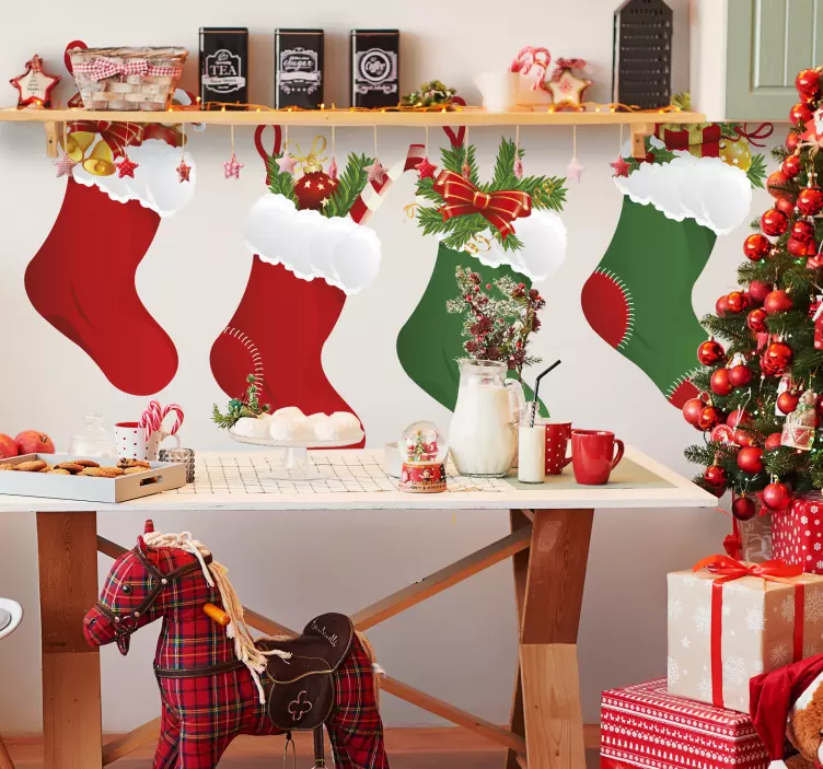 Weihnachtssocken Aufkleber - TenStickers