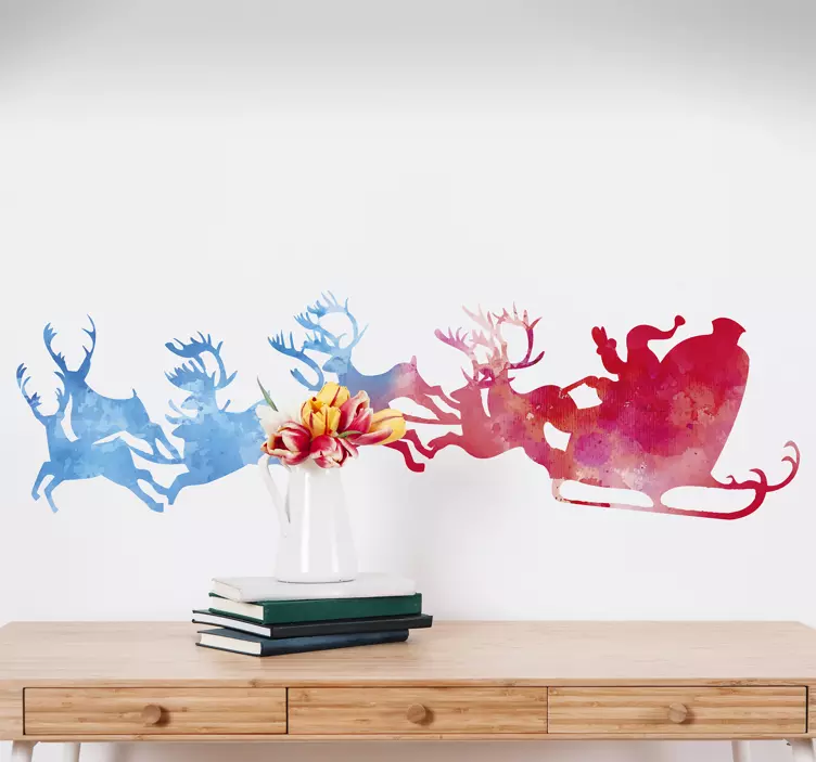 Weihnachtssticker Rentiere und Nikolaus - TenStickers