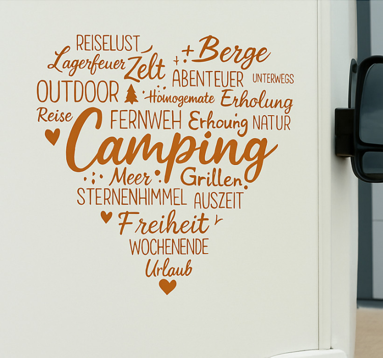 Wohnmobil Aufkleber herz camping wortbombe - TenStickers