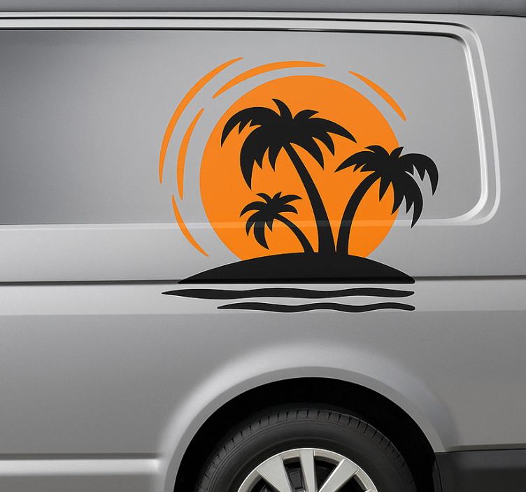 Wohnmobil aufkleber tropischer sonnenuntergang - TenStickers