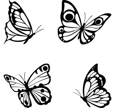 Fensteraufkleber fliegende schmetterlinge - TenStickers