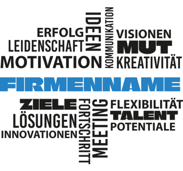 Wandtattoo Büro Workwolke personalisert mit Firmennamen - TenStickers