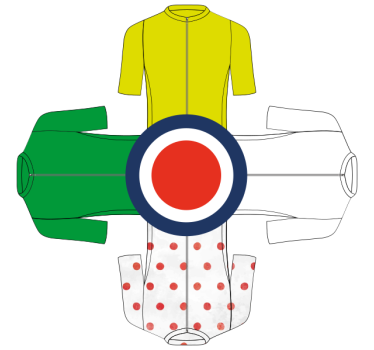 Fahrrad Aufkleber 4 Radtrikot und Kreis - TenStickers