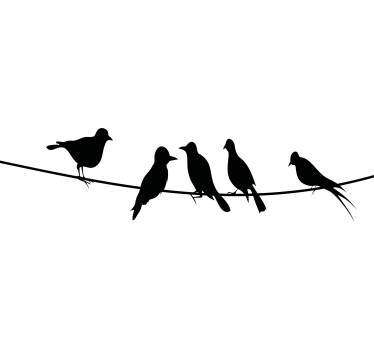 Schrankaufkleber Möbelfolie Vögel auf Draht - TenStickers