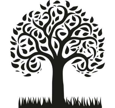 schrankaufkleber baum mit gras - TenStickers