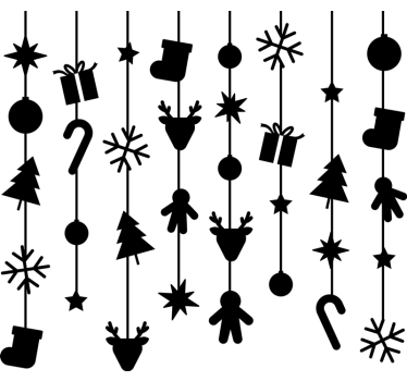 Schaufensteraufkleber Weihnachten hängende Symbole - TenStickers