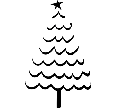 Weihnachtssticker handgezeichneter baum - TenStickers