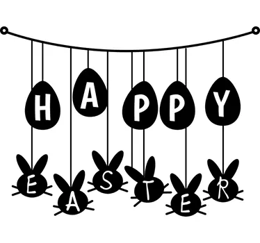 Sticker Leine Happy Easter - TenStickers