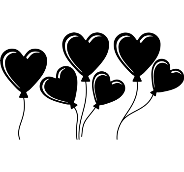 Sticker Valentinstag herzballons - TenStickers