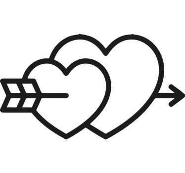 Sticker Valentinstag herzen und pfeil - TenStickers