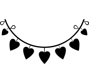 Sticker Valentinstag halbkreis herzen - TenStickers
