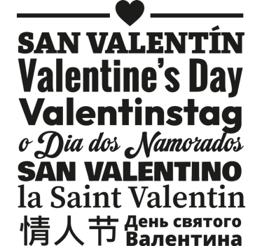 Sticker Valentinstag sprachen - TenStickers