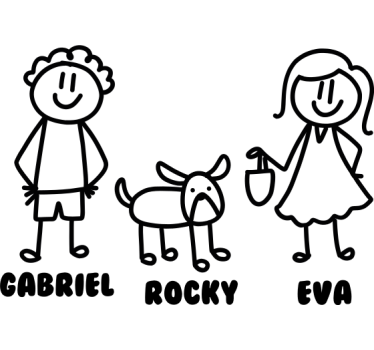 Folie Kühlschrank glückliches paar mit hund personalisiert - TenStickers