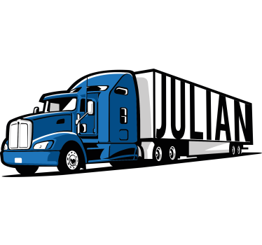 Sticker Spielzeug personalisierter blauer lkw - TenStickers