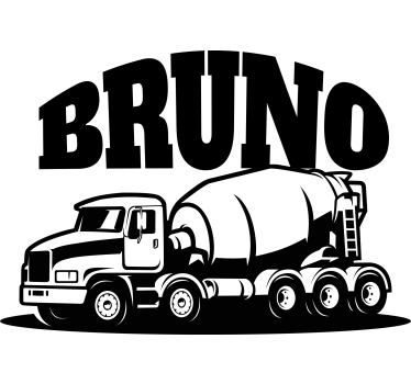Sticker Spielzeug personalisierter betonmischer-lkw - TenStickers