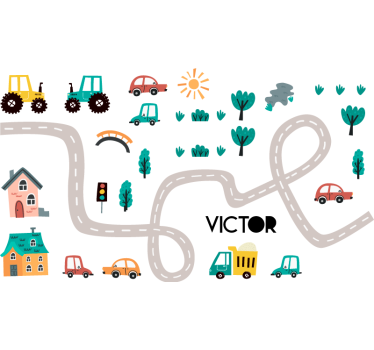Wandtattoo Kinderzimmer traktor straße - TenStickers