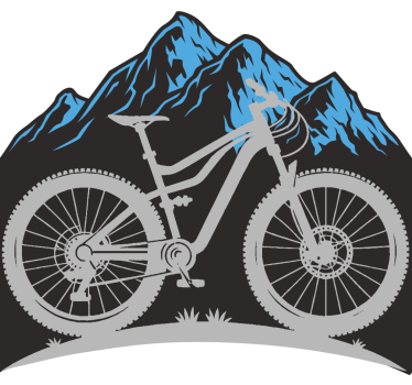 Fahrrad Aufkleber blauer Berg Wandtattoo Berge - TenStickers