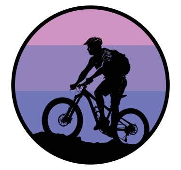 Fahrrad Aufkleber lila sonnenuntergang - TenStickers