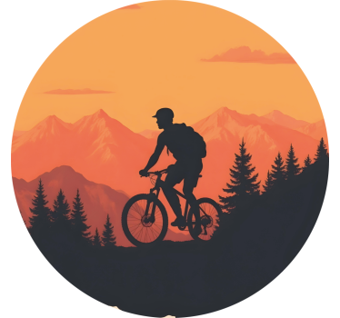 Fahrrad Aufkleber oranger sonnenuntergang - TenStickers