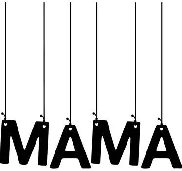 Schaufenster Folie hängende mama buchstaben - TenStickers