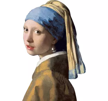 Das Mädchen mit dem Perlenohrgehänge Laptop Sticker - TenStickers