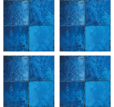 Wandtattoo Badezimmer marineblaues quadratisches motiv - TenStickers