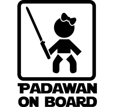 Padawan on Board Mädchen Baby on Board Aufkleber - TenStickers