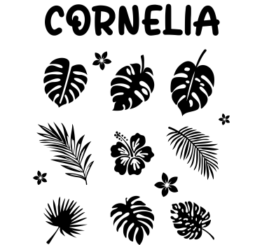 Fensteraufkleber blumen und tropische pflanzen - TenStickers
