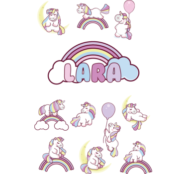 Fensteraufkleber einhörner und regenbögen - TenStickers